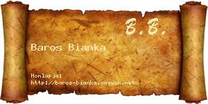 Baros Bianka névjegykártya